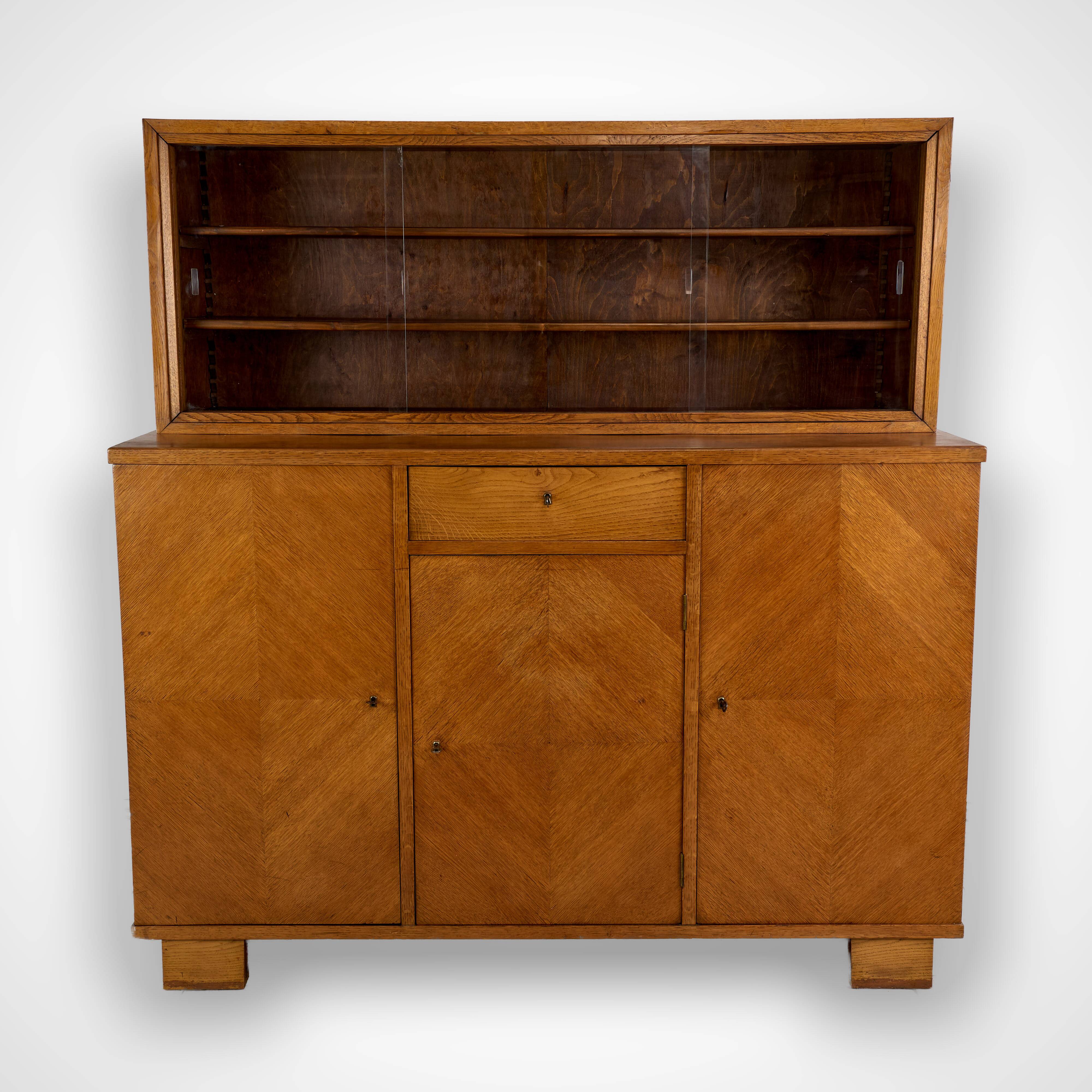 Vintage Wooden Credenza, 1930s, Czechoslovakia