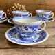 5 English Tea Cups Woods Burslem