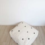 Housse de pouf Berbère Béni Ouarain à losanges noirs et blancs