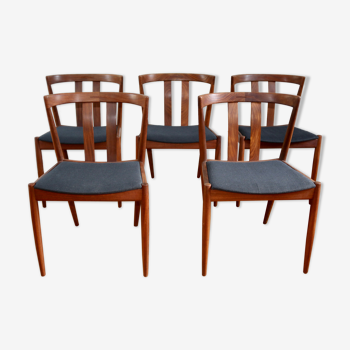 Serie de 5 chaises scandinaves teck 1960