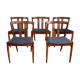 Serie de 5 chaises scandinaves teck 1960