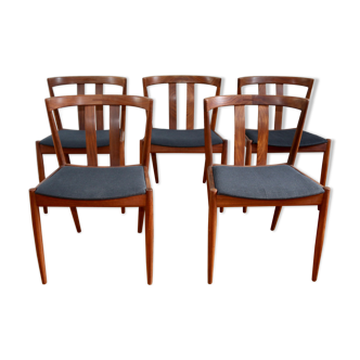 Series of 5 scandinavian chairs teak 1960