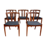 Series of 5 scandinavian chairs teak 1960