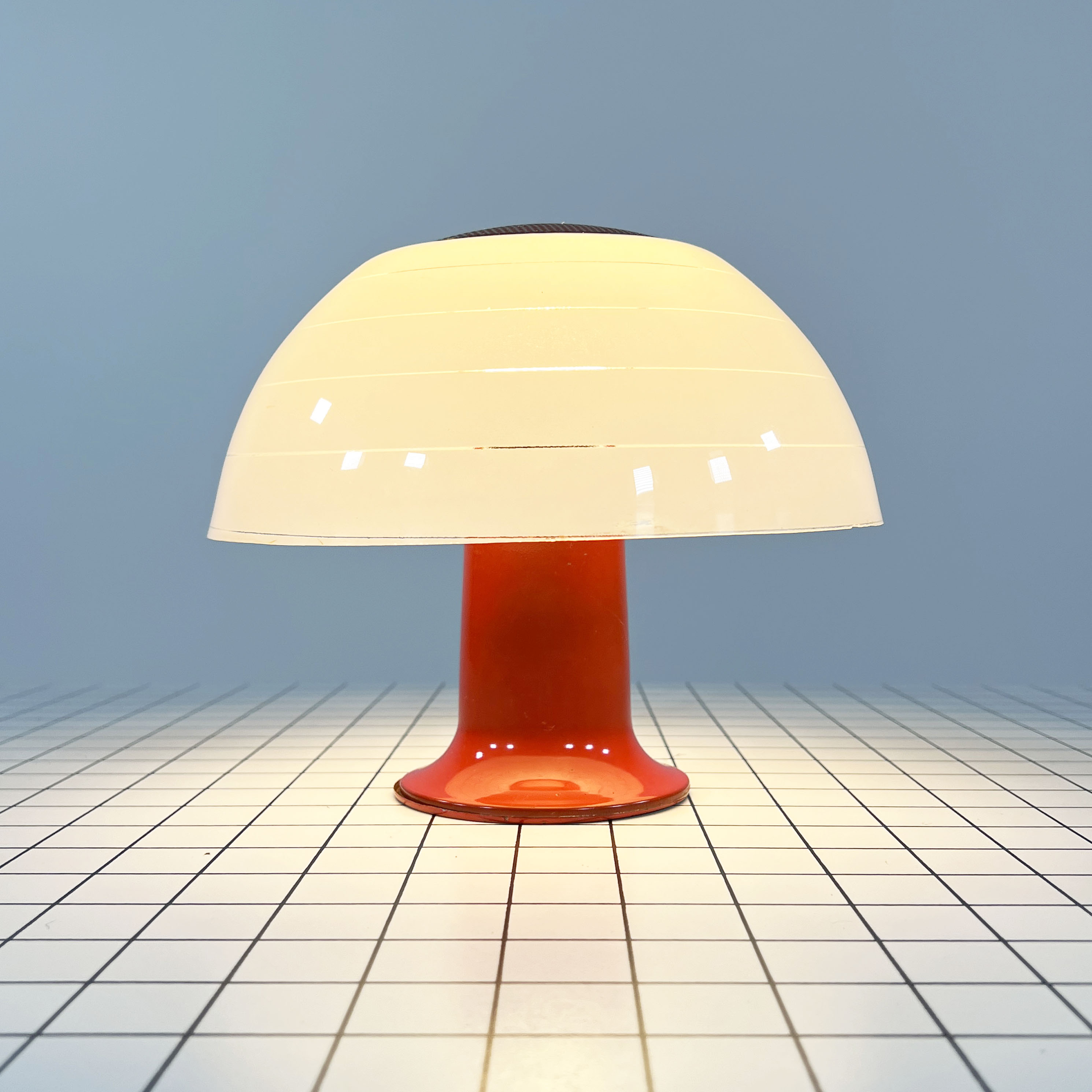 Orange mushroom table lamp, 1970