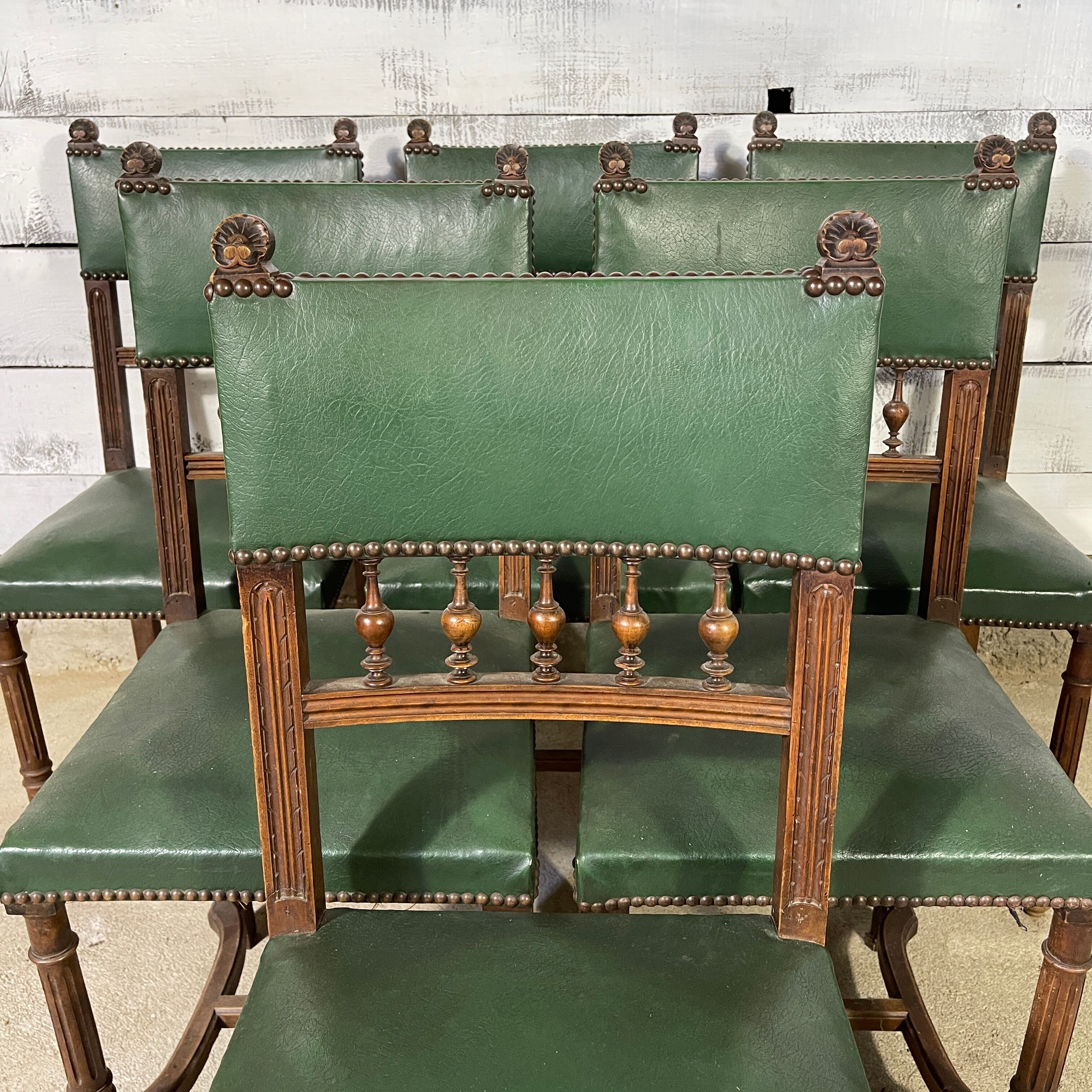 Series of 6 antique chairs