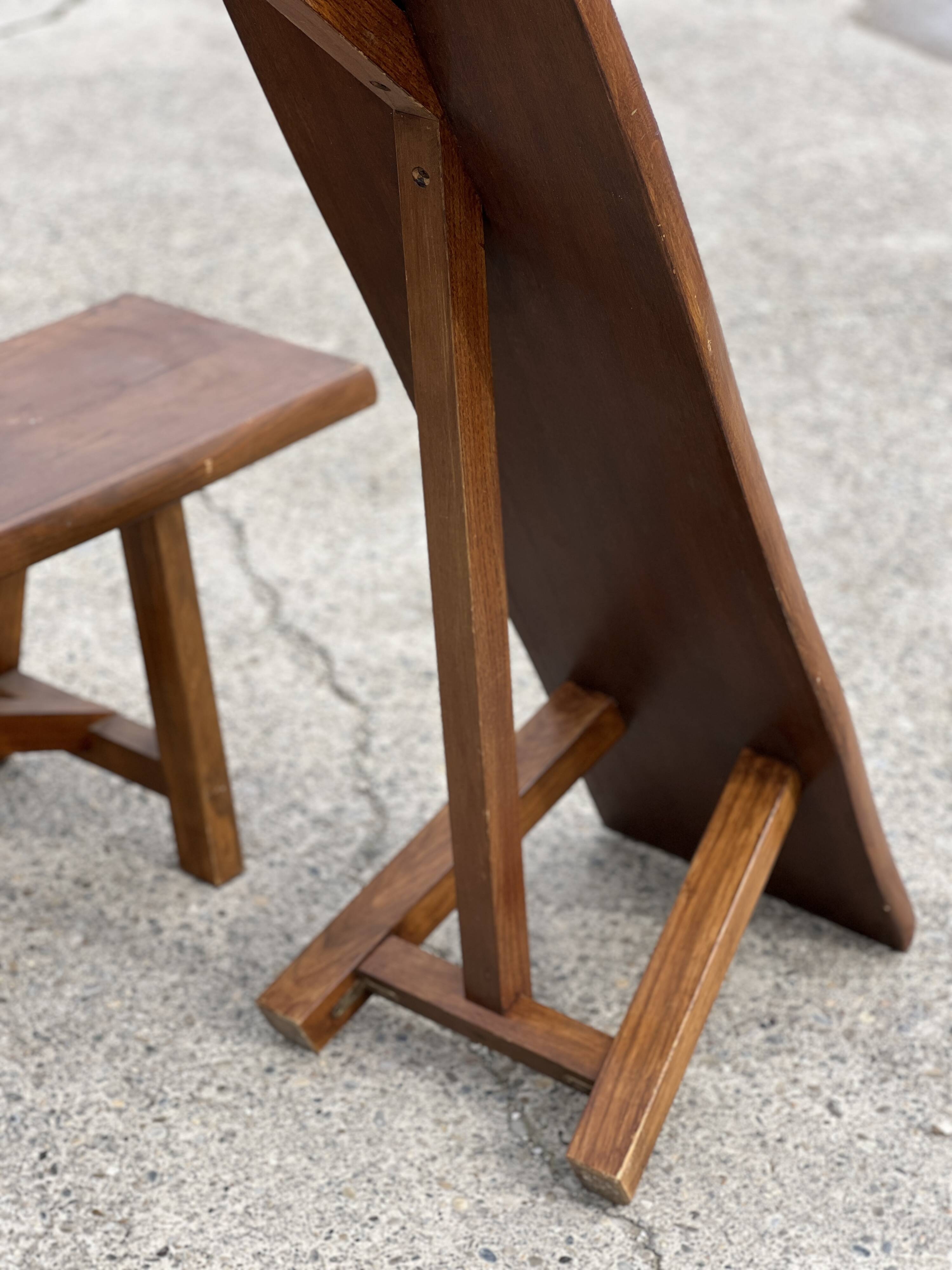 Pair of vintage solid wood benches from the 1960s.