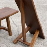 Pair of vintage solid wood benches from the 1960s.