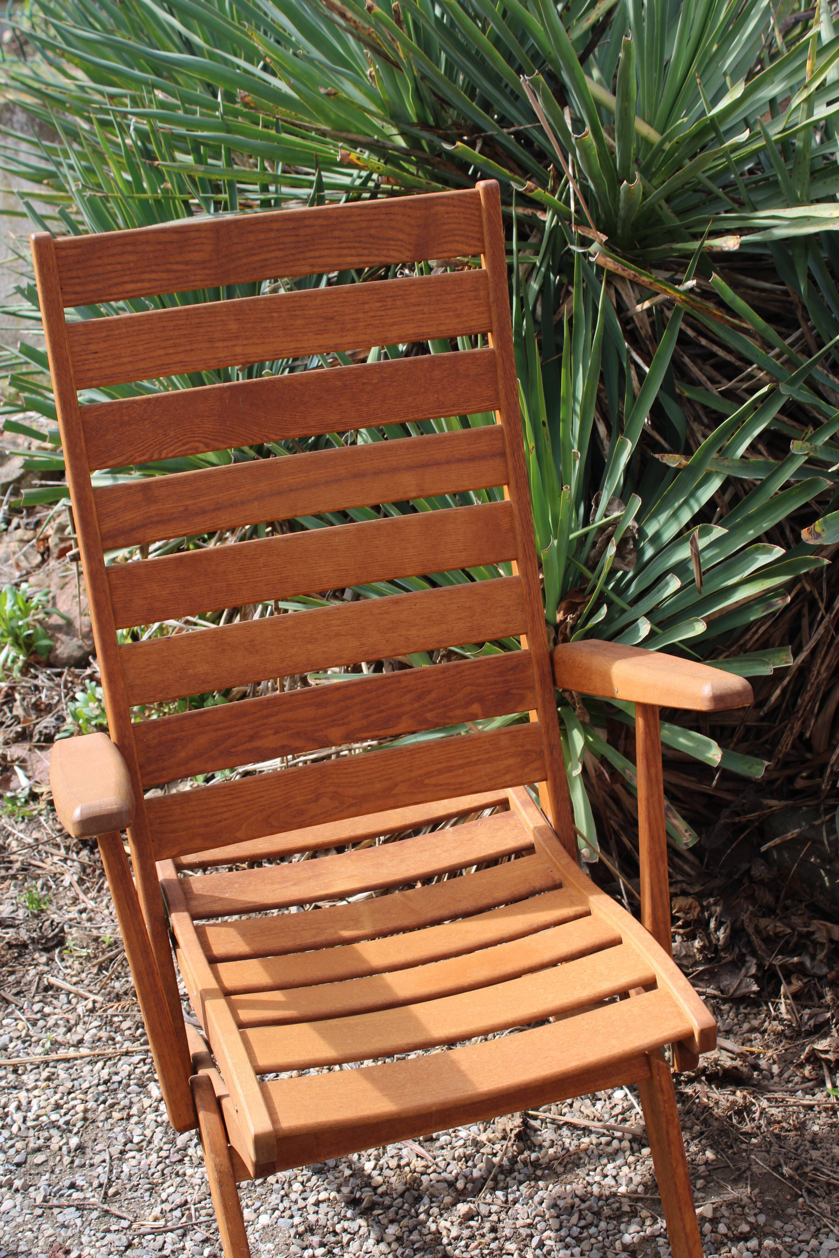 Pair of teak garden chairs 50s