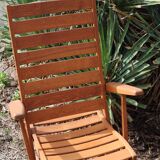 Pair of teak garden chairs 50s