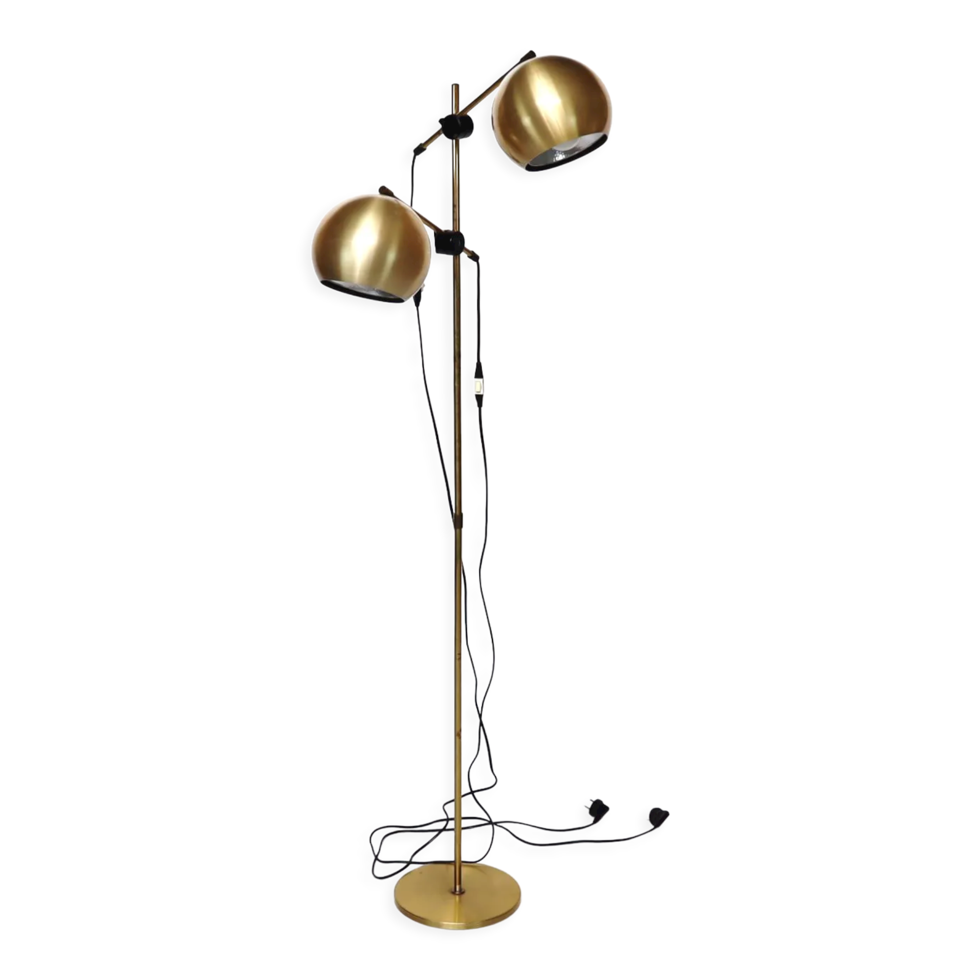 Golden metal floor lamp 70s