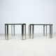 2 tables basses avec plateau en verre et pieds en laiton par Peter Ghyczy, 1970s