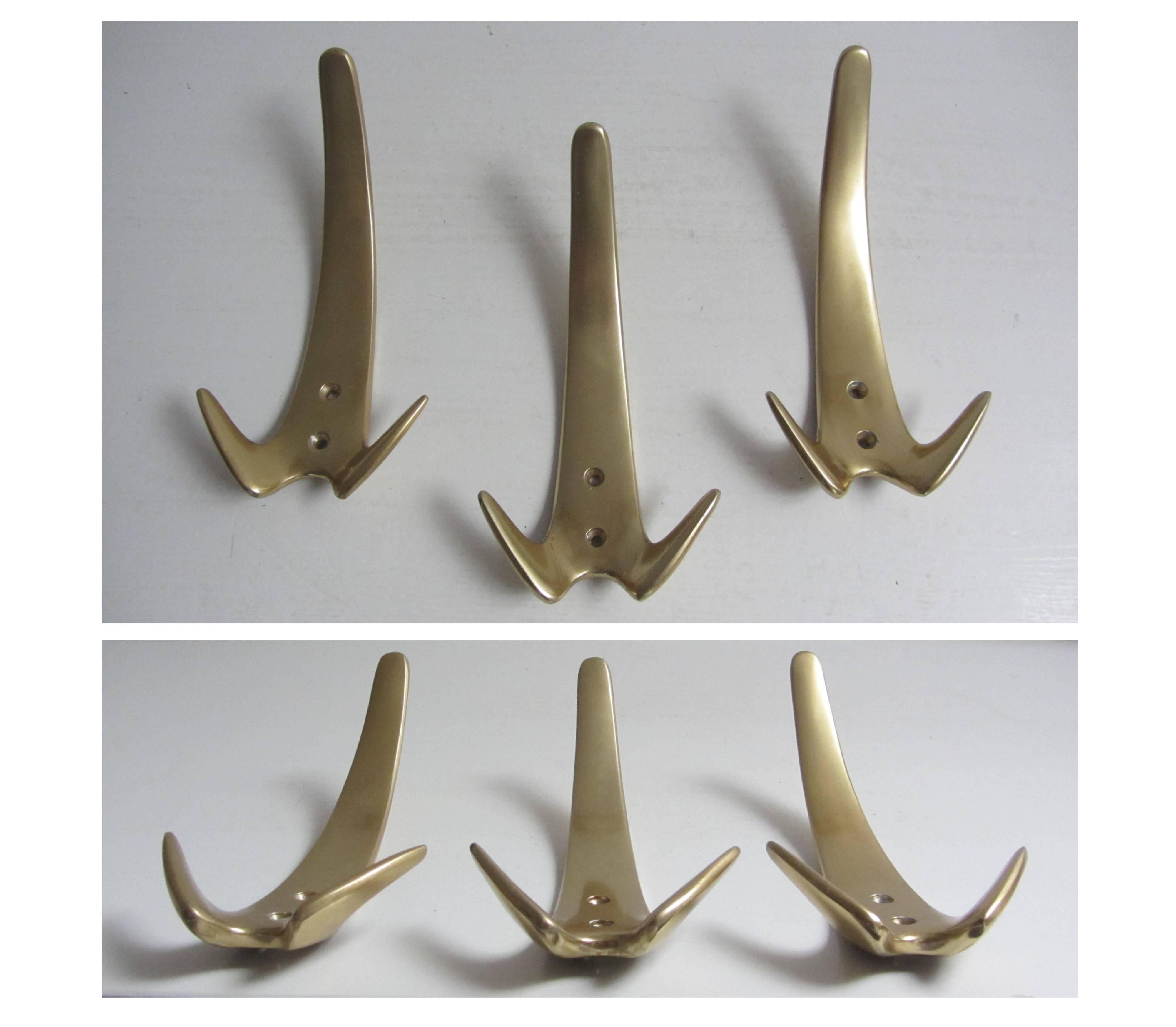 Vintage Carl Auböck Design Wall Hooks, Double Coat Hook