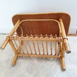 Coffee table in rattan marquetry 1960