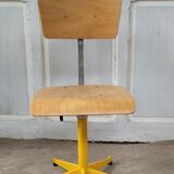 Metal and wood workshop chair, 80s