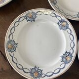 Set of 6 plates and 1 dish St Amand.