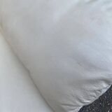 Canapé 2 places scandinave en cuir véritable beige