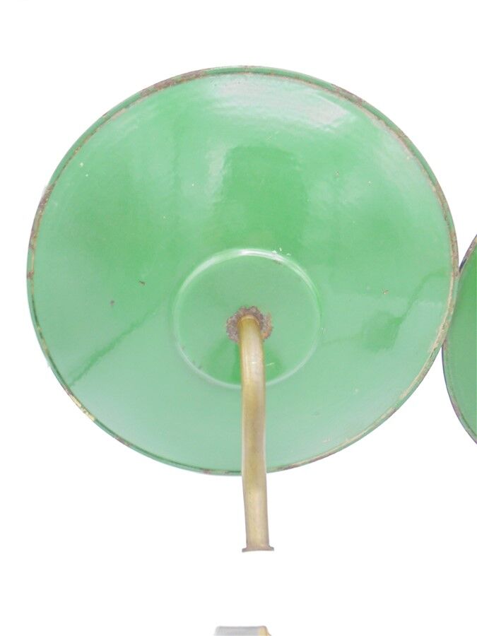 Duo of enamelled sheet metal sconces