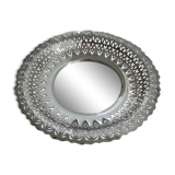 Silver metal openwork basket