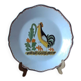 Assiette décorative dans l'esprit 18ème. Décor d'un coq stylisé
