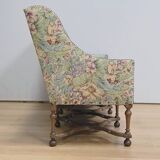 Importante Banquette de Propriété à Tissu fleuri, époque Louis XIV – Début XVIIIe