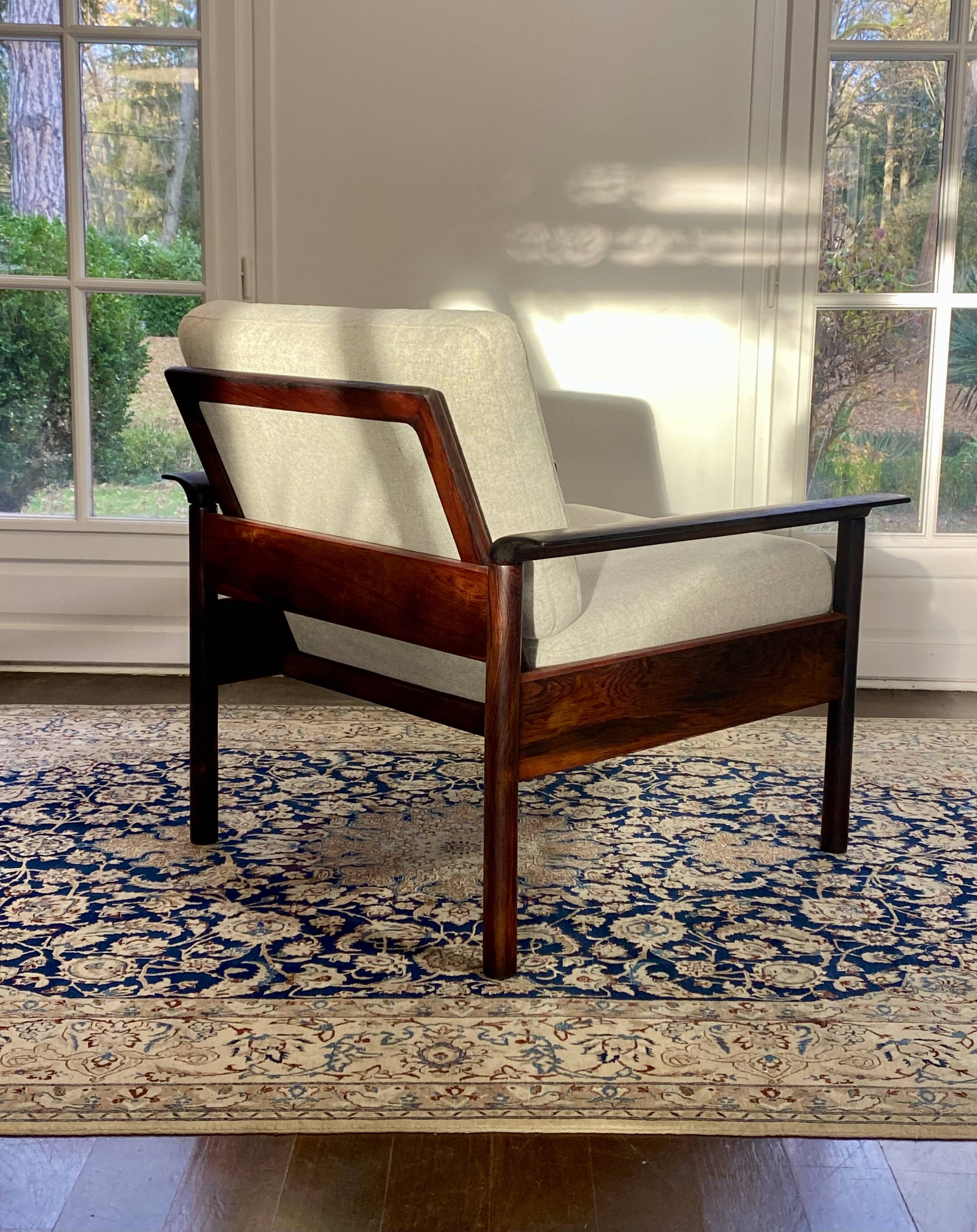 Fauteuil & Ottoman Hans Olsen – Vatne Møbler Danemark, 1960 Palissandre