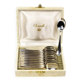 Christofle – 12 silver-plated coffee spoons Spatours in their case