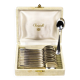 Christofle – 12 silver-plated coffee spoons Spatours in their case