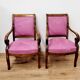Deux fauteuils à crosse en bois