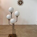 Old metal table lamp Italian design Gioffredo REGGIANI 70s vintage 4 lights