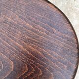 Signed turned wood tripod stool