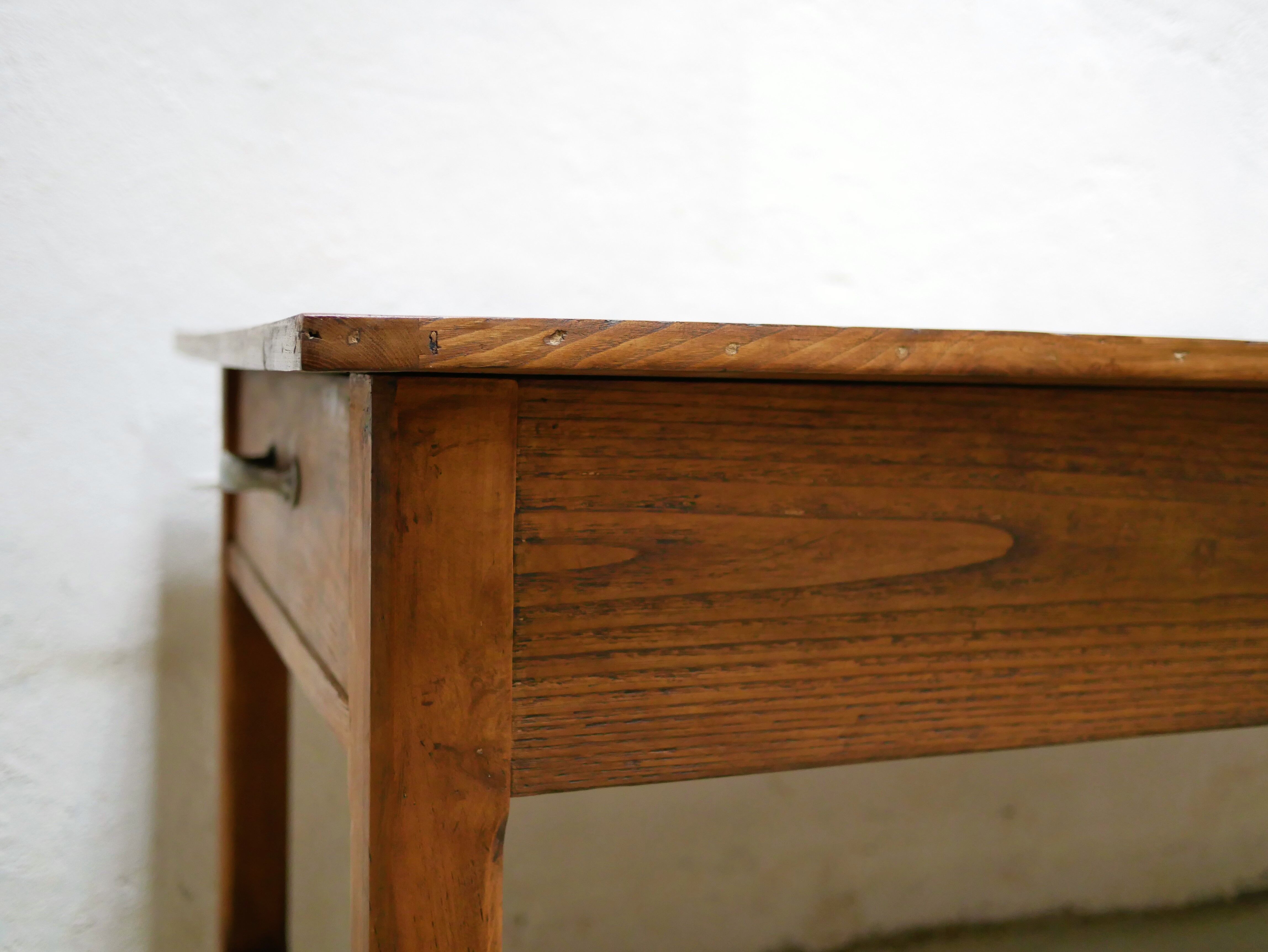 Vintage wooden farmhouse dining table