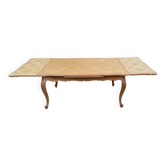 Large Louis XV dining table stripped in solid oak 1960 260cm