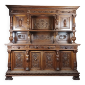 19th-century walnut buffet with two bodies.