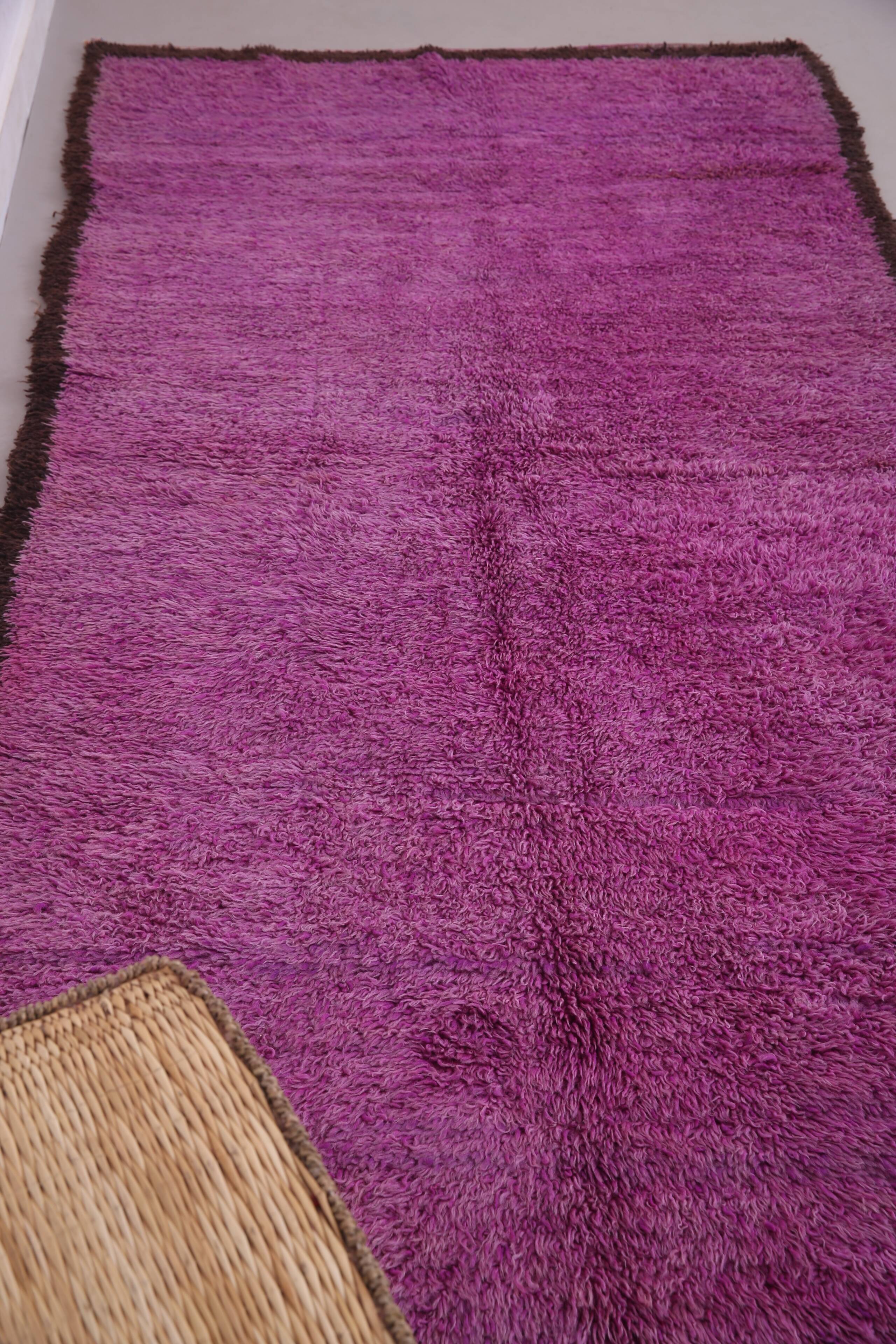 Vintage purple moroccan rug 134x272 cm - Berber rug - Wool rug handmade