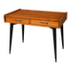 Vintage 1960s Scandinavian-style desk – 2 drawers – black tapered legs