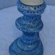 Vase with handle in turquoise blue glazed ceramic signed Loic Carnac