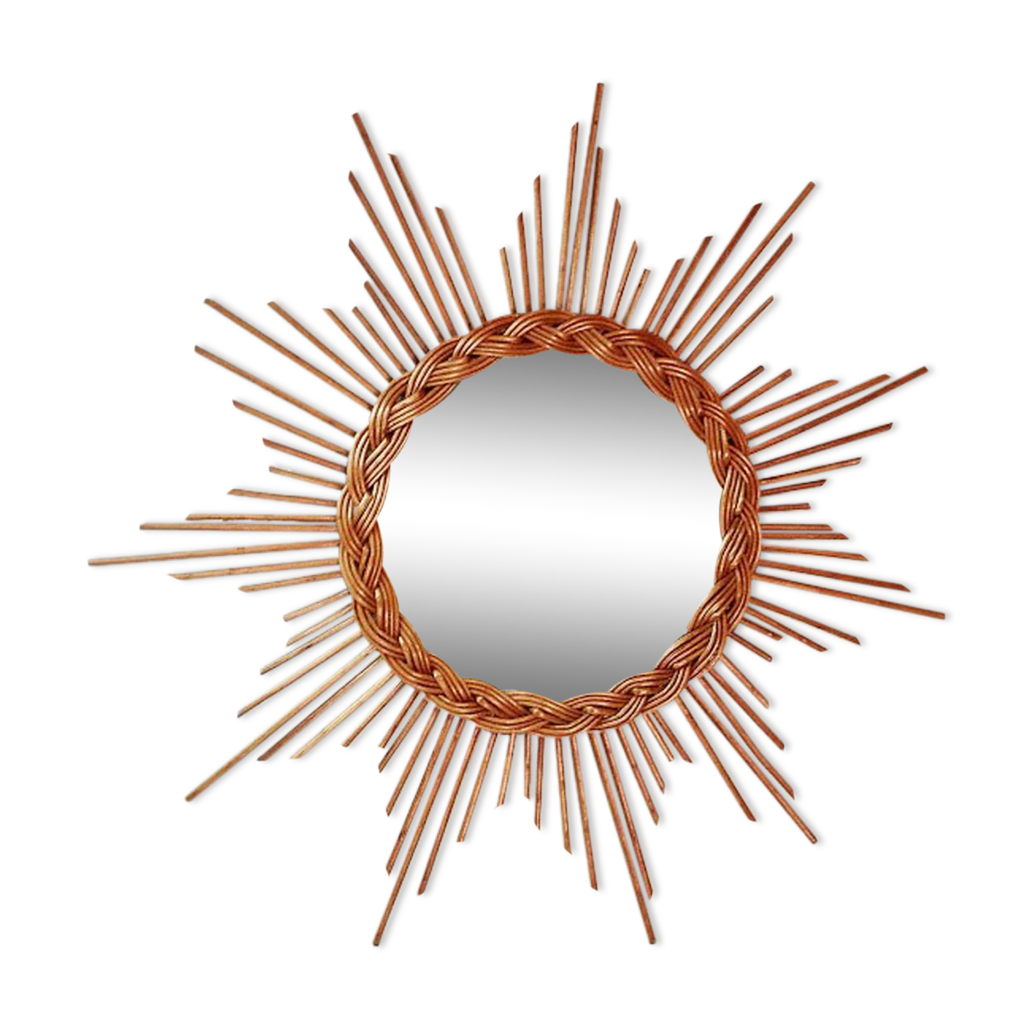 Rattan sun mirror 1960 - 50x50cm