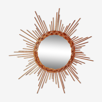 Rattan sun mirror 1960 - 50x50cm