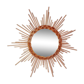 Miroir soleil rotin 1960 50x50cm