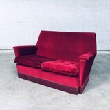 Hollywood Regency Style Fuchsia Velvet 2-Seat Sofa with Fringe, 1960s