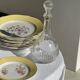 Vintage round-shaped glass carafe with cork stopper H27