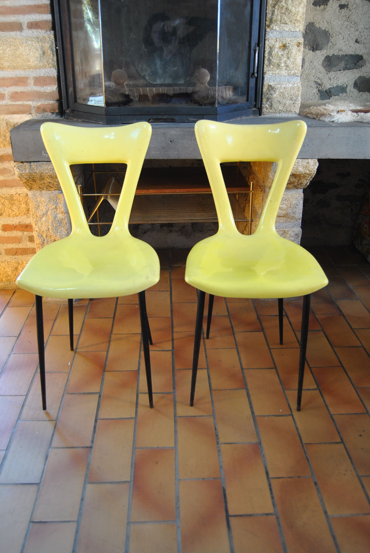 Pair of Gilac vintage 70s design chairs