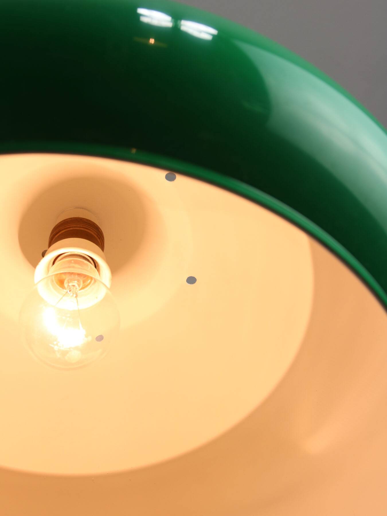 Vintage Green Italian Pool Table Lamp in Brass and Plastic