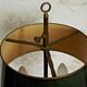 French empire style brass bouillotte table lamp green crackle effect shade