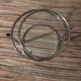 Round coffee table in glass and chrome 2 removable trays