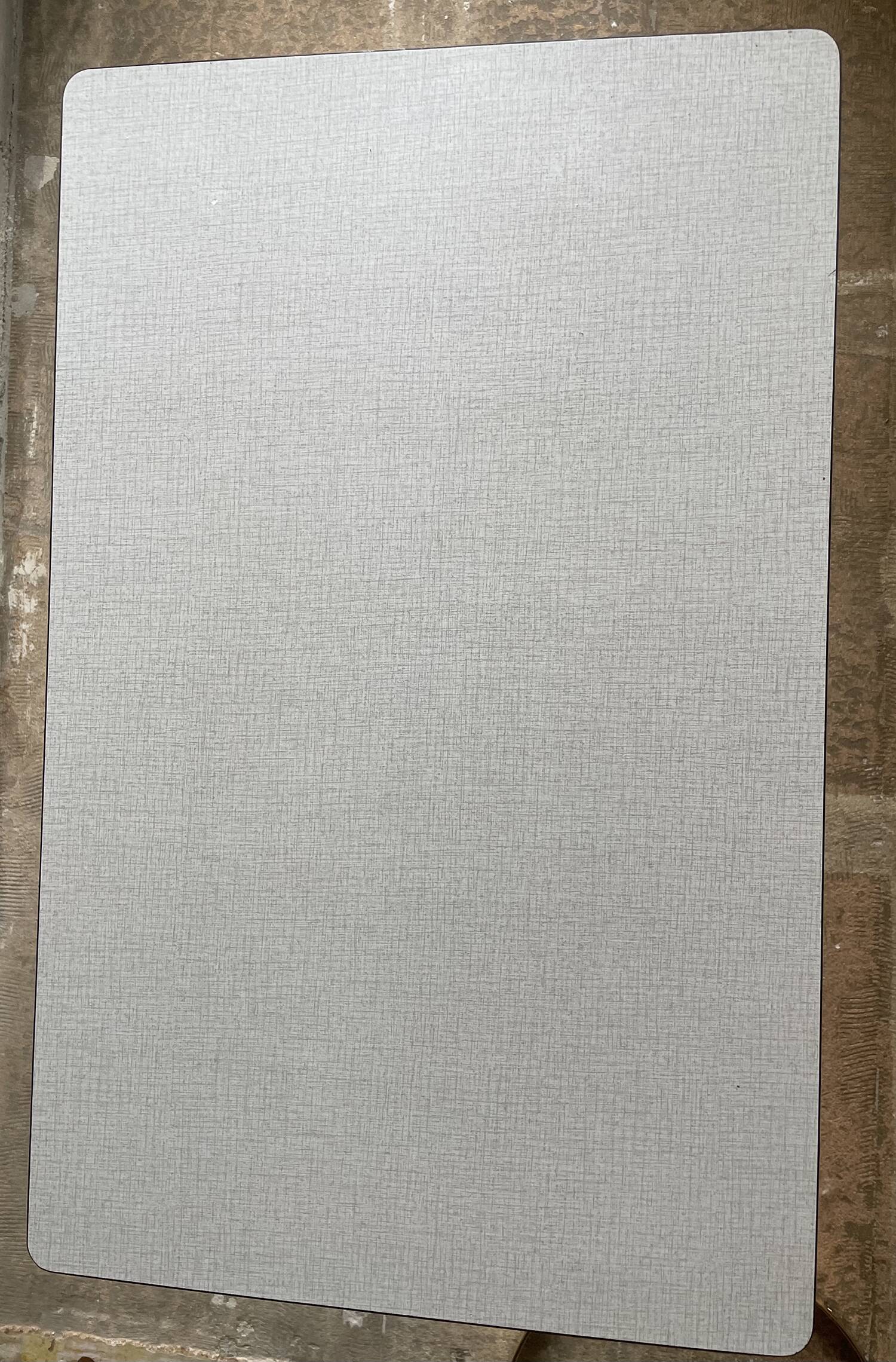 Small, gray formica table