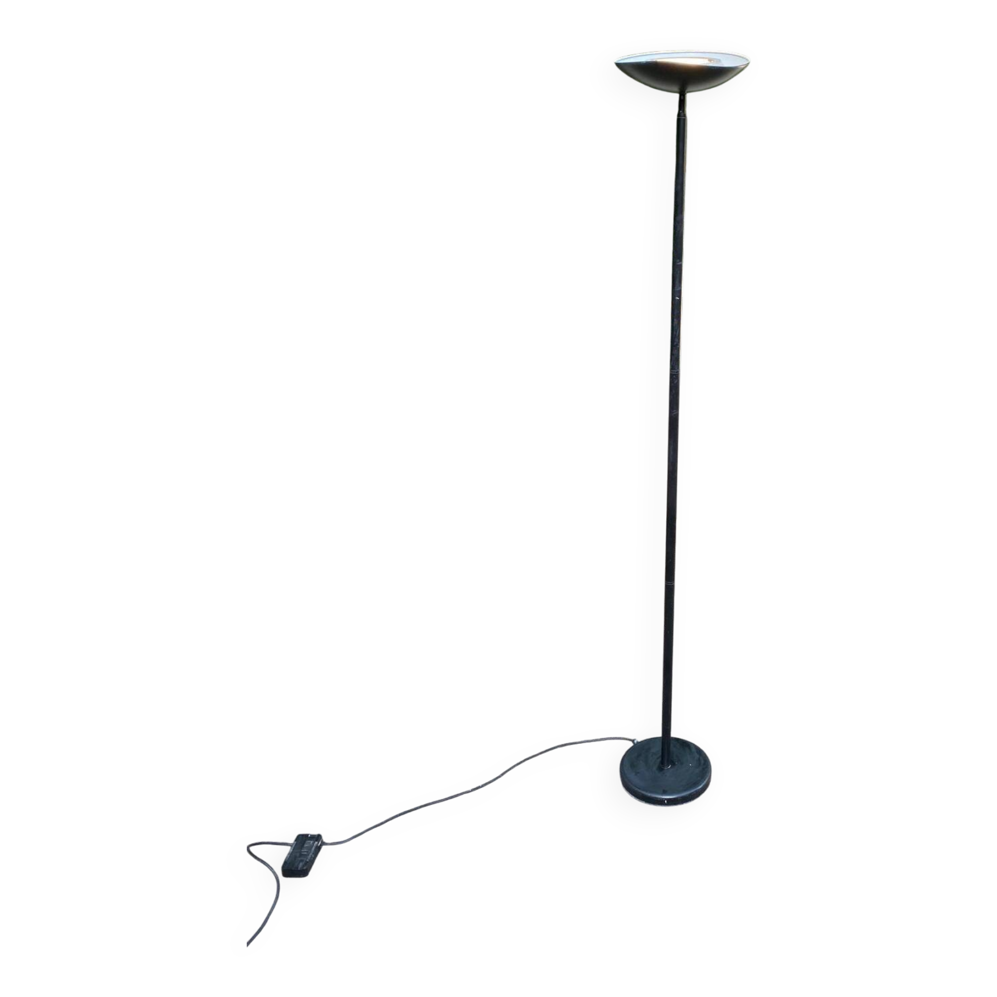 Lampadaire noir coupole vintage en acier