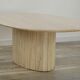 Oval coffee table in Italian design travertine from the 70s
