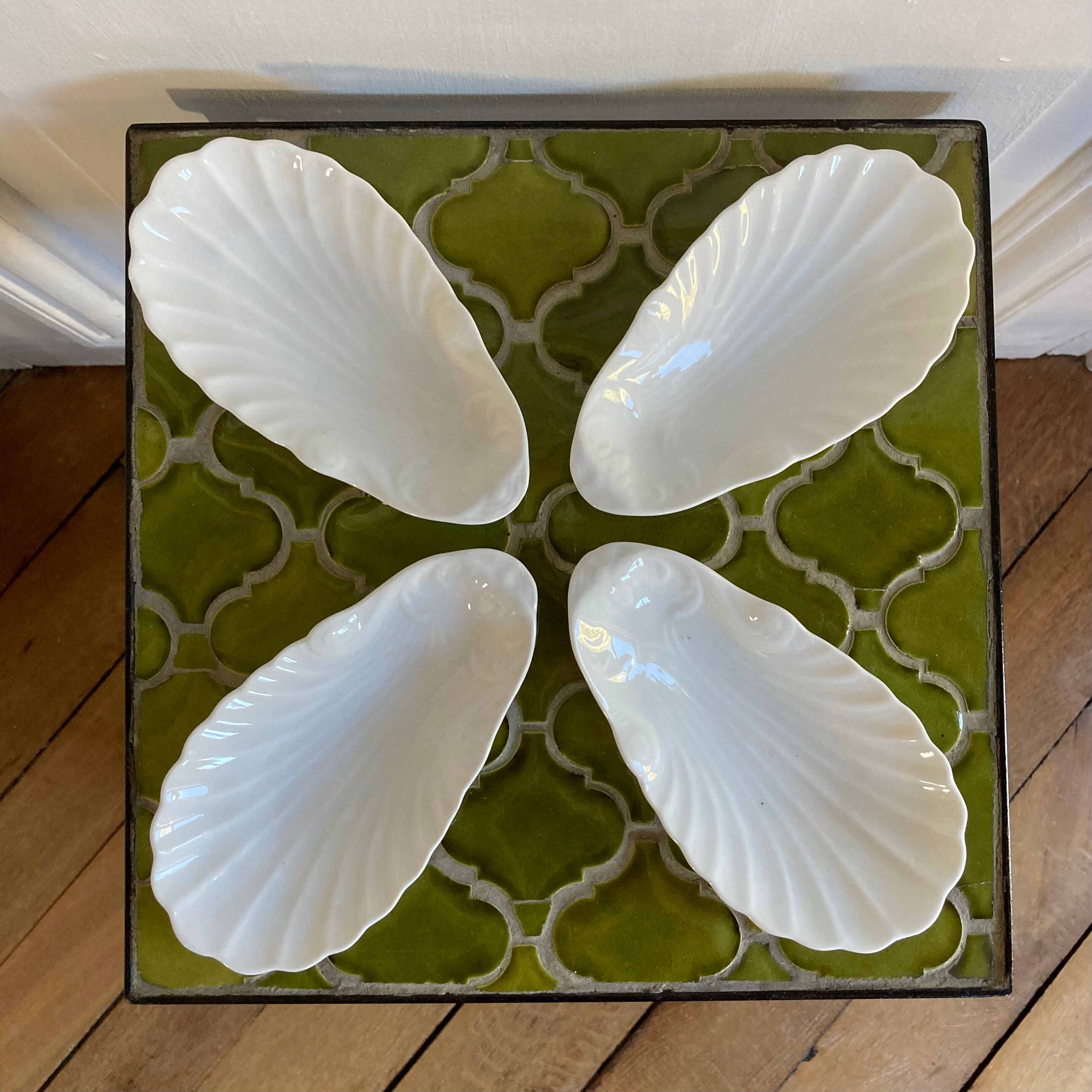 Antique porcelain cups scallops