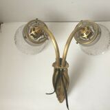 Double wall lamp in bronze and crystal tulips